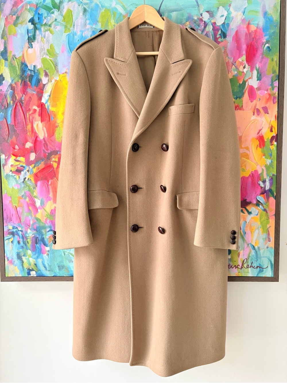 Vintage Eaton Pure Wool Double-Breasted Overcoat